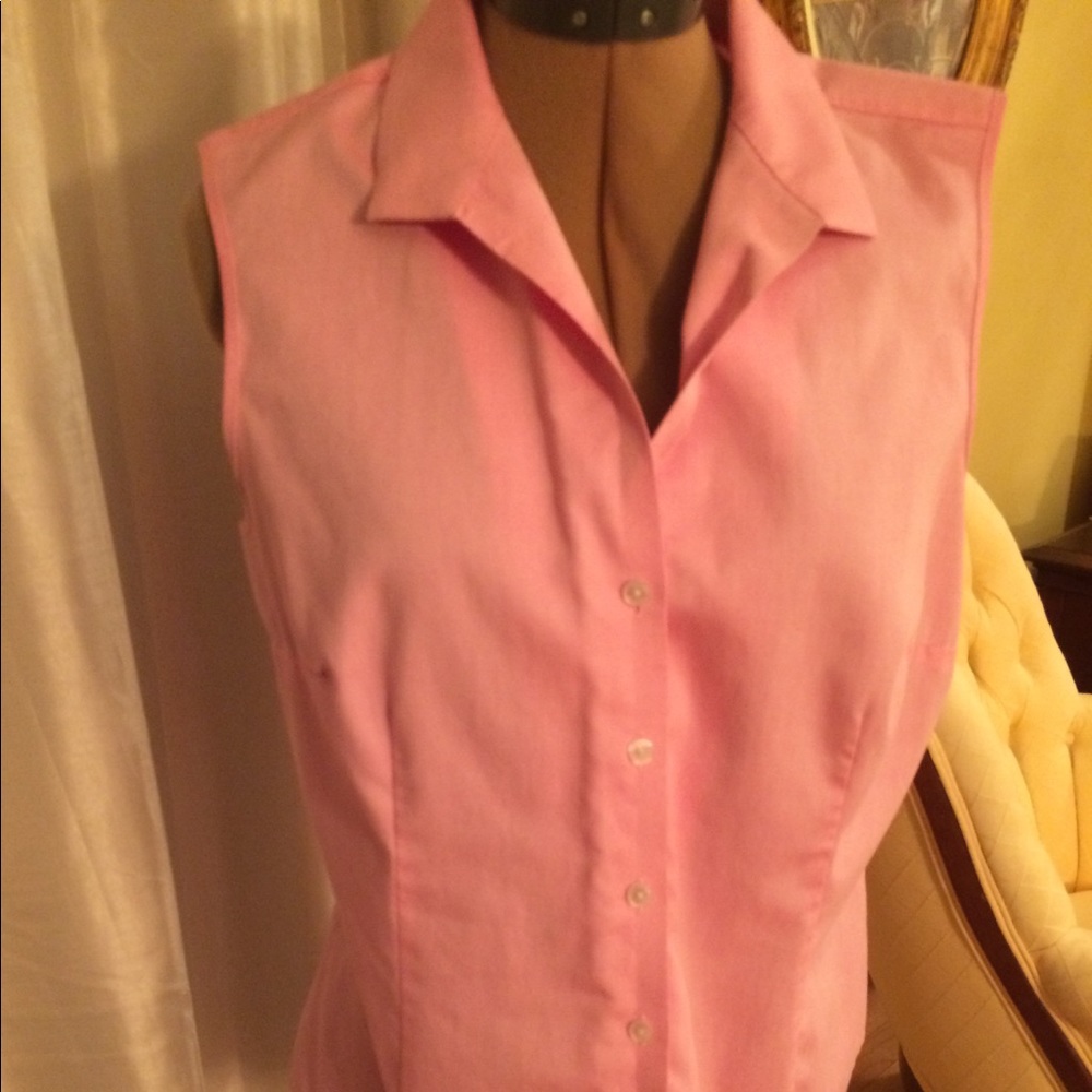 New York Signature Pink Sleeveless Blouse  L